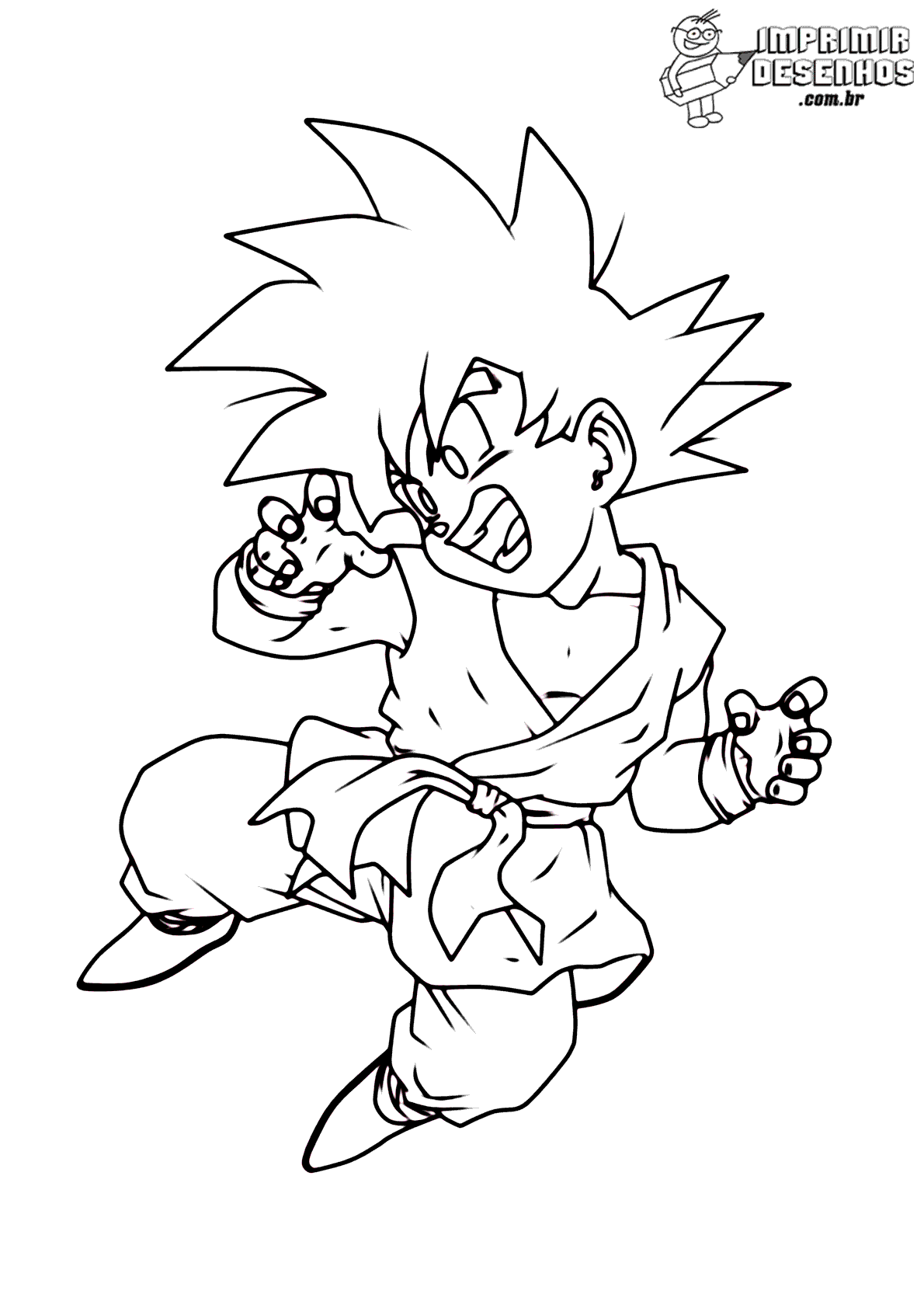 Desenhos de Goku para colorir e imprimir, imagens do goku desenho