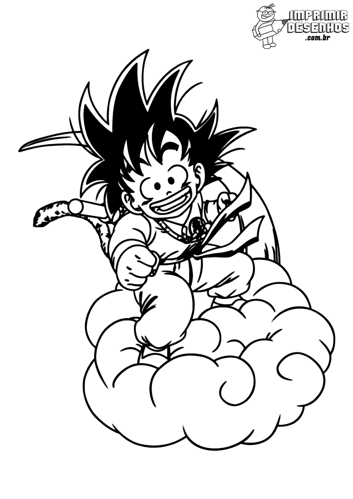 Goku criança kong fu para colorir - Imprimir Desenhos