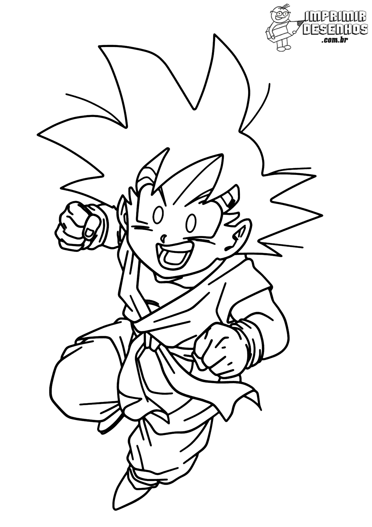 Goku Criança: Desenhos para Imprimir e Colorir