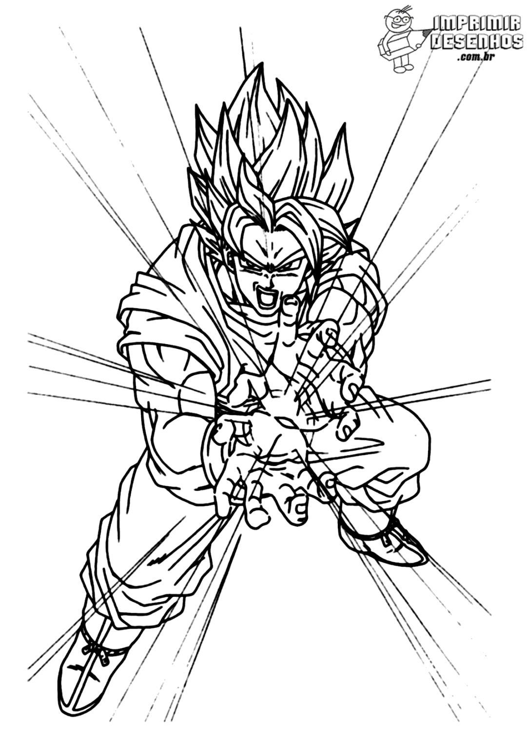 Goku Kamehameha Para Colorir Imprimir Desenhos 