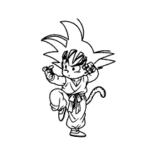 Goku criança kong fu para colorir - Imprimir Desenhos