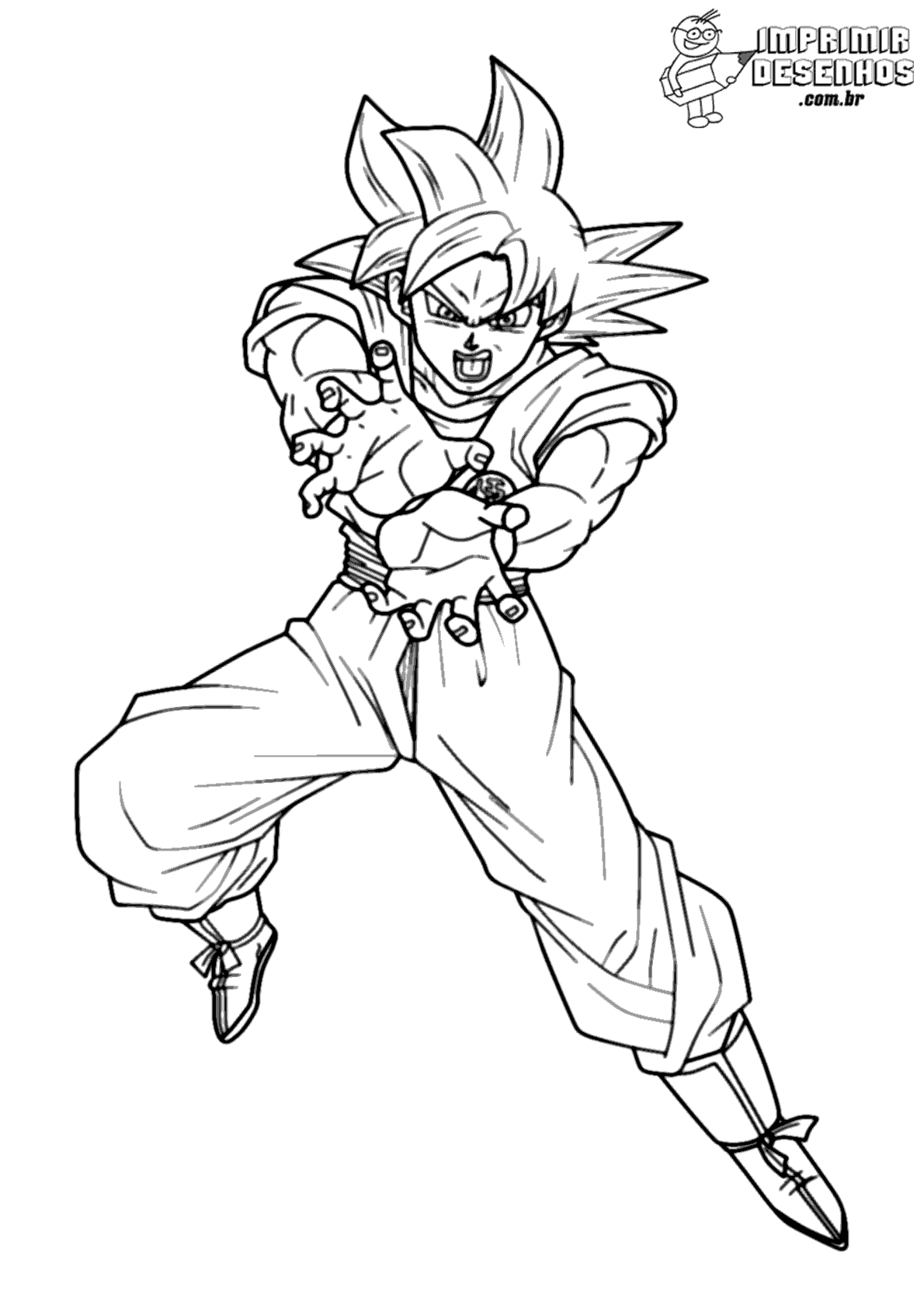 Goku para colorir - Blog Ana Giovanna