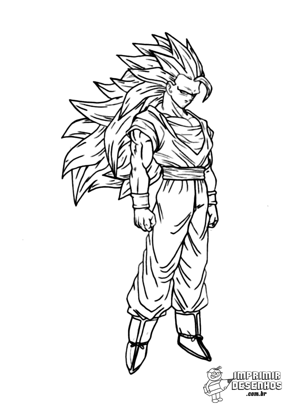 Desenhos do Goku para pintar, baixar e imprimir