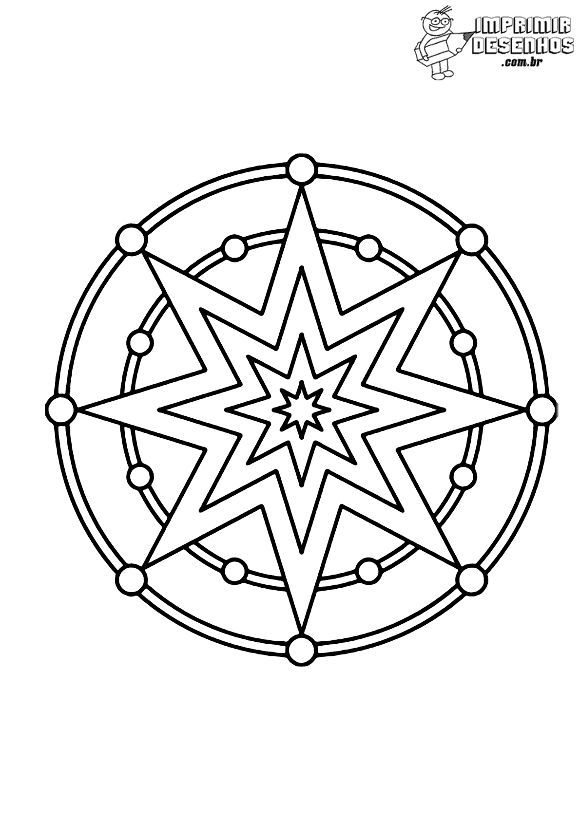 Mandala estrela para colorir