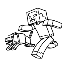 minecraft para colorir alex amizade