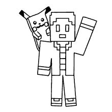 minecraft para colorir pikachu