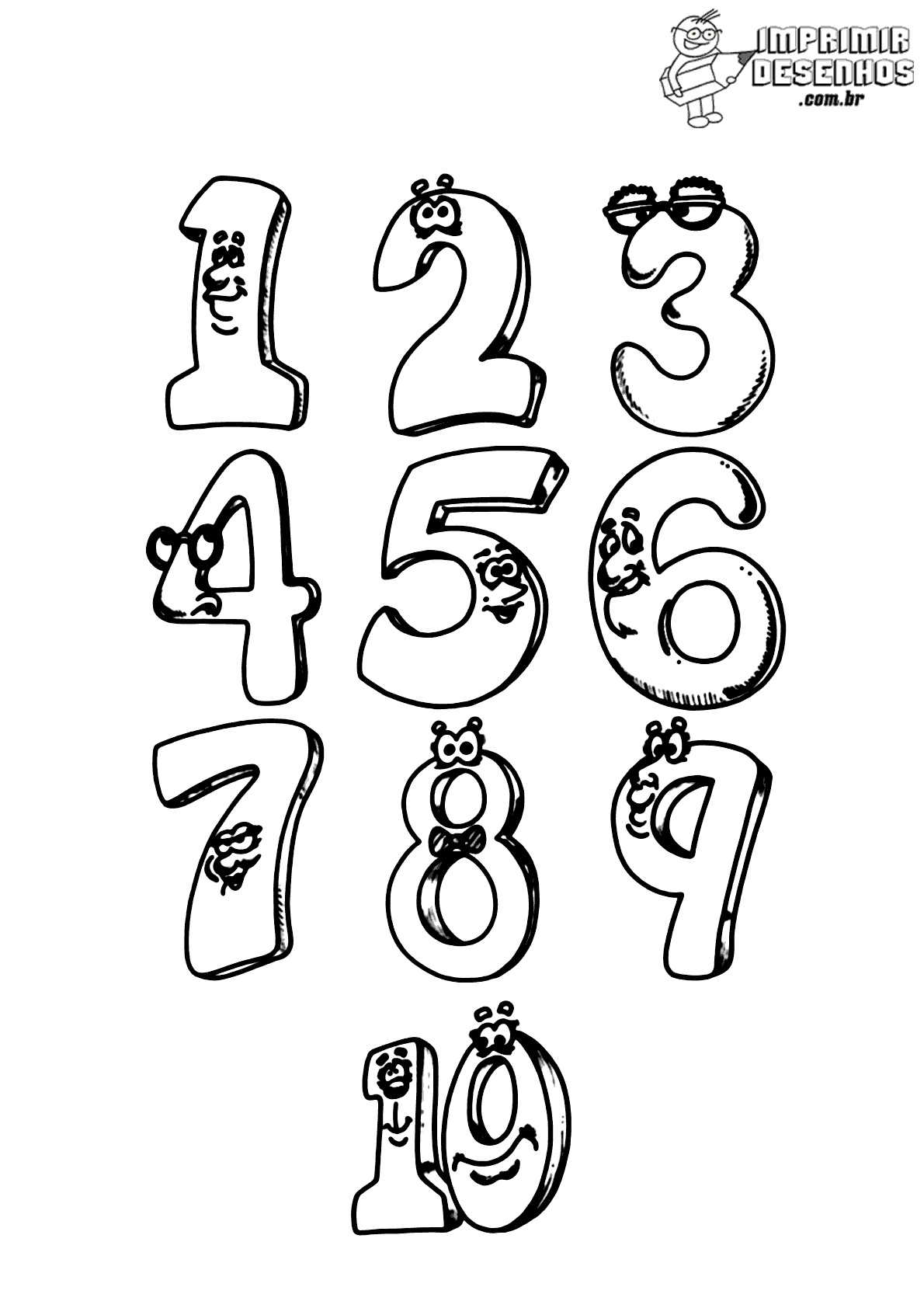 Número 3 para imprimir e colorir  Números para imprimir, Numeros para  colorir, Números