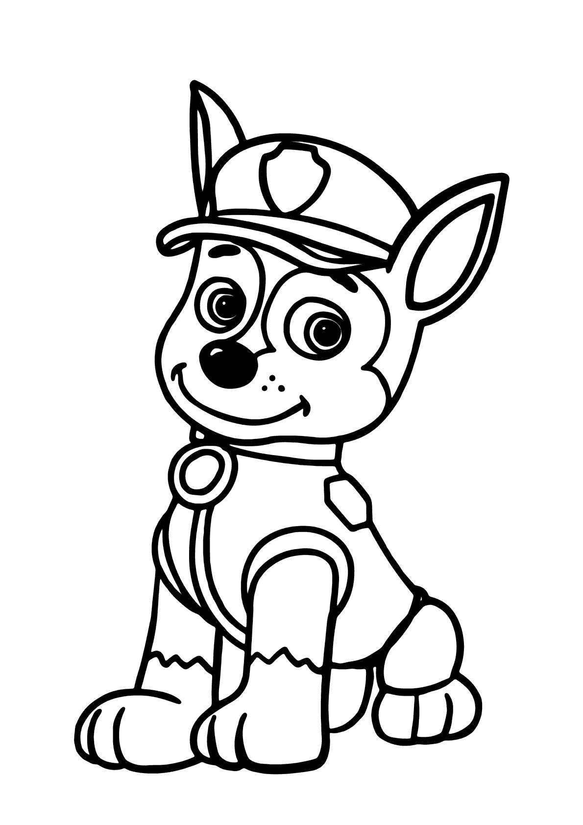 Desenho Colorir Chase Patrulha Canina - Desenho para Colorir