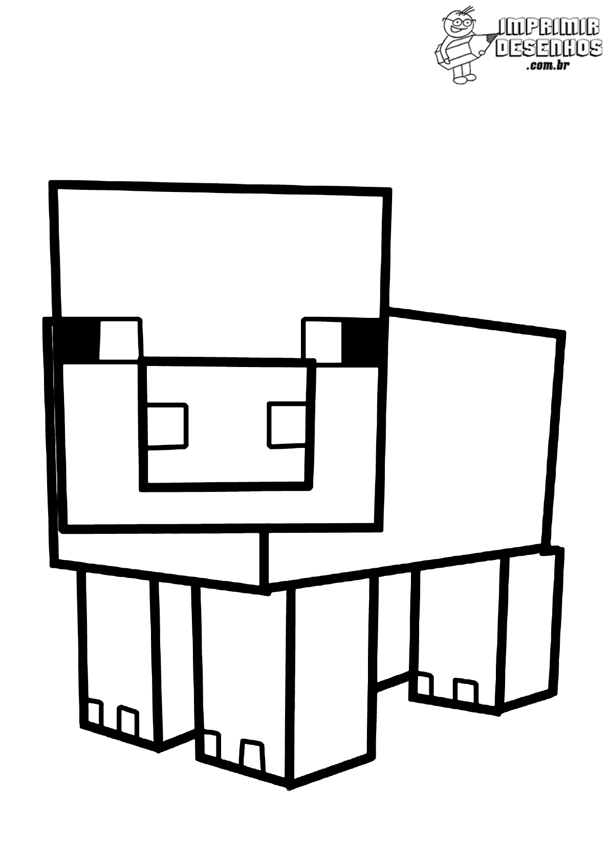 Desenho de Minecraft Porco para colorir