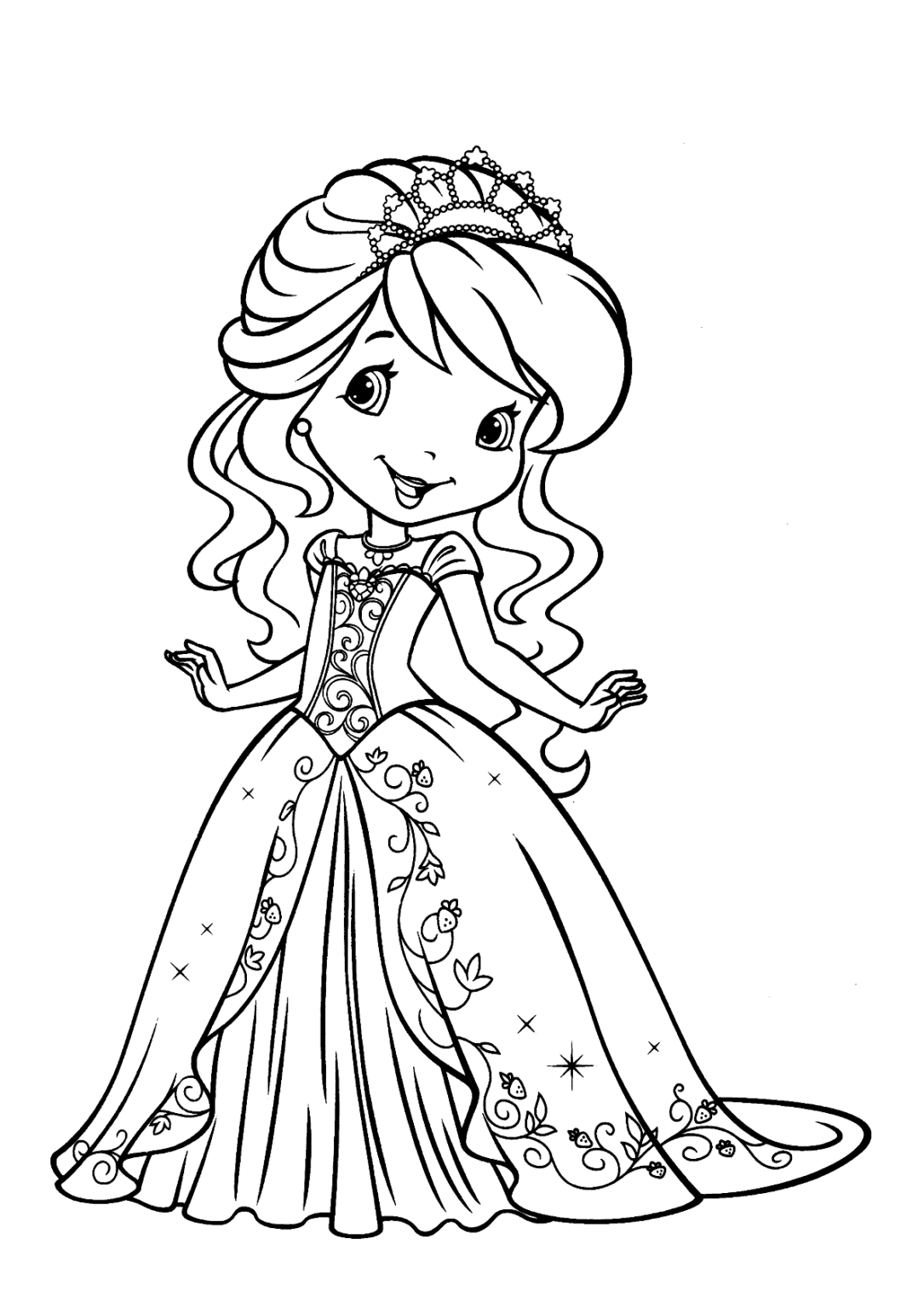 Princesa bonitinha para colorir - Imprimir Desenhos