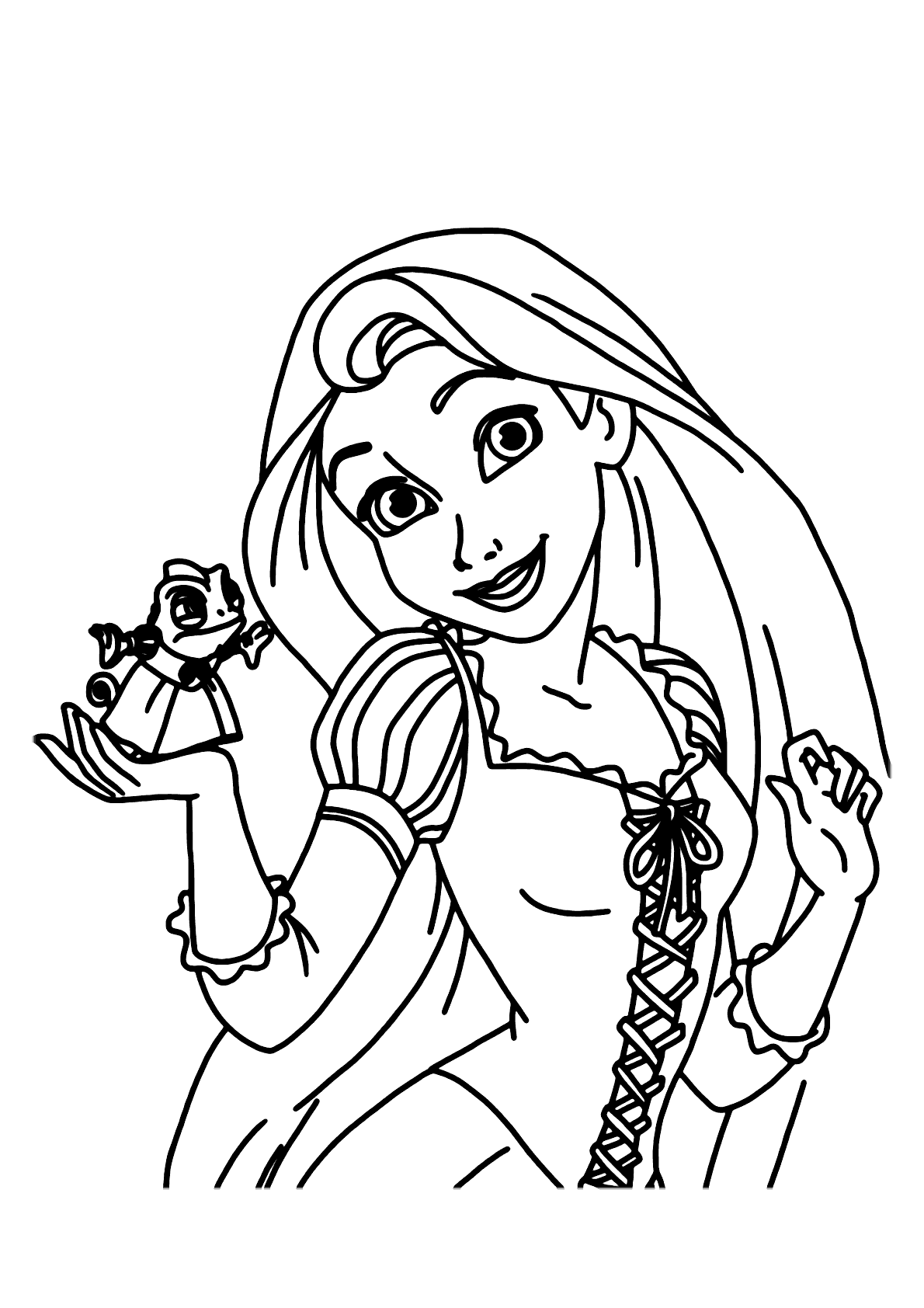 Desenho de Princesa simples para colorir