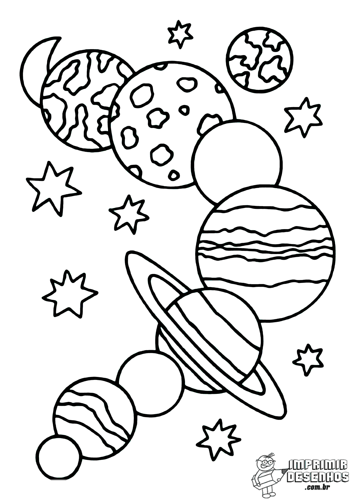 Desenhos De Sistema Solar para Colorir Para Colorir