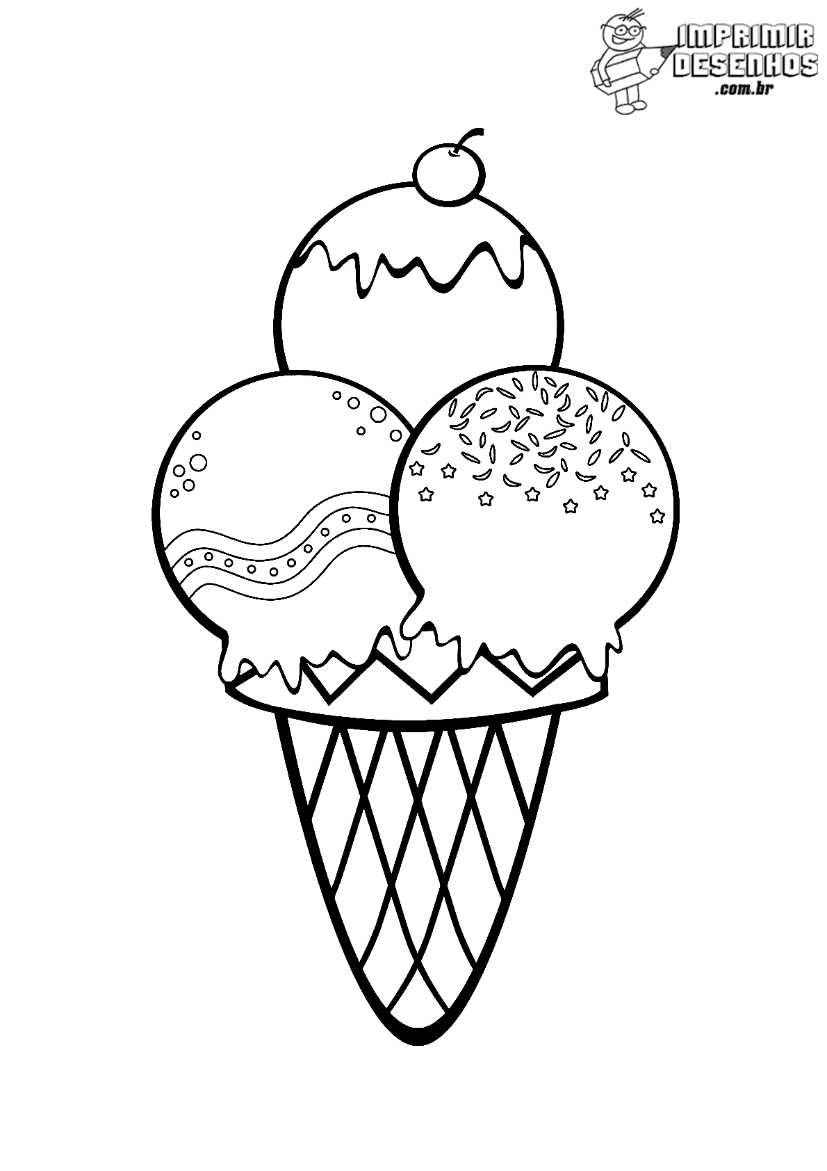 Desenho de O copo com três bolas de sorvete para Colorir - Colorir.com