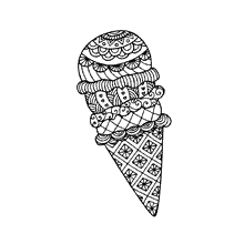 sorvetes para colorir detalhado