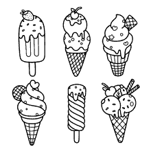 sorvetes para colorir diversos