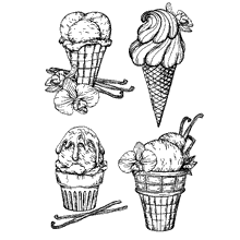 sorvetes para colorir realista