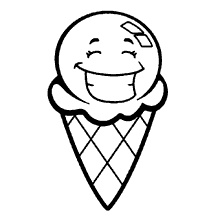 sorvetes para colorir sorridente