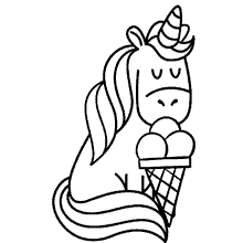 sorvetes para colorir unicornio tomando