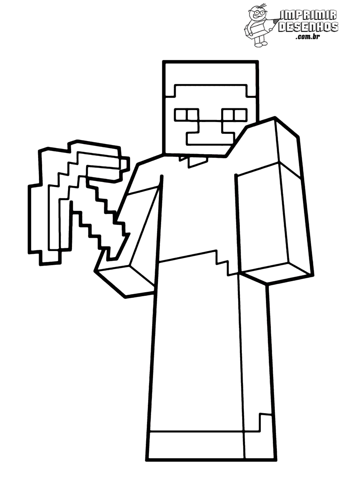 Desenho de Minecraft Steve Sorridente para colorir