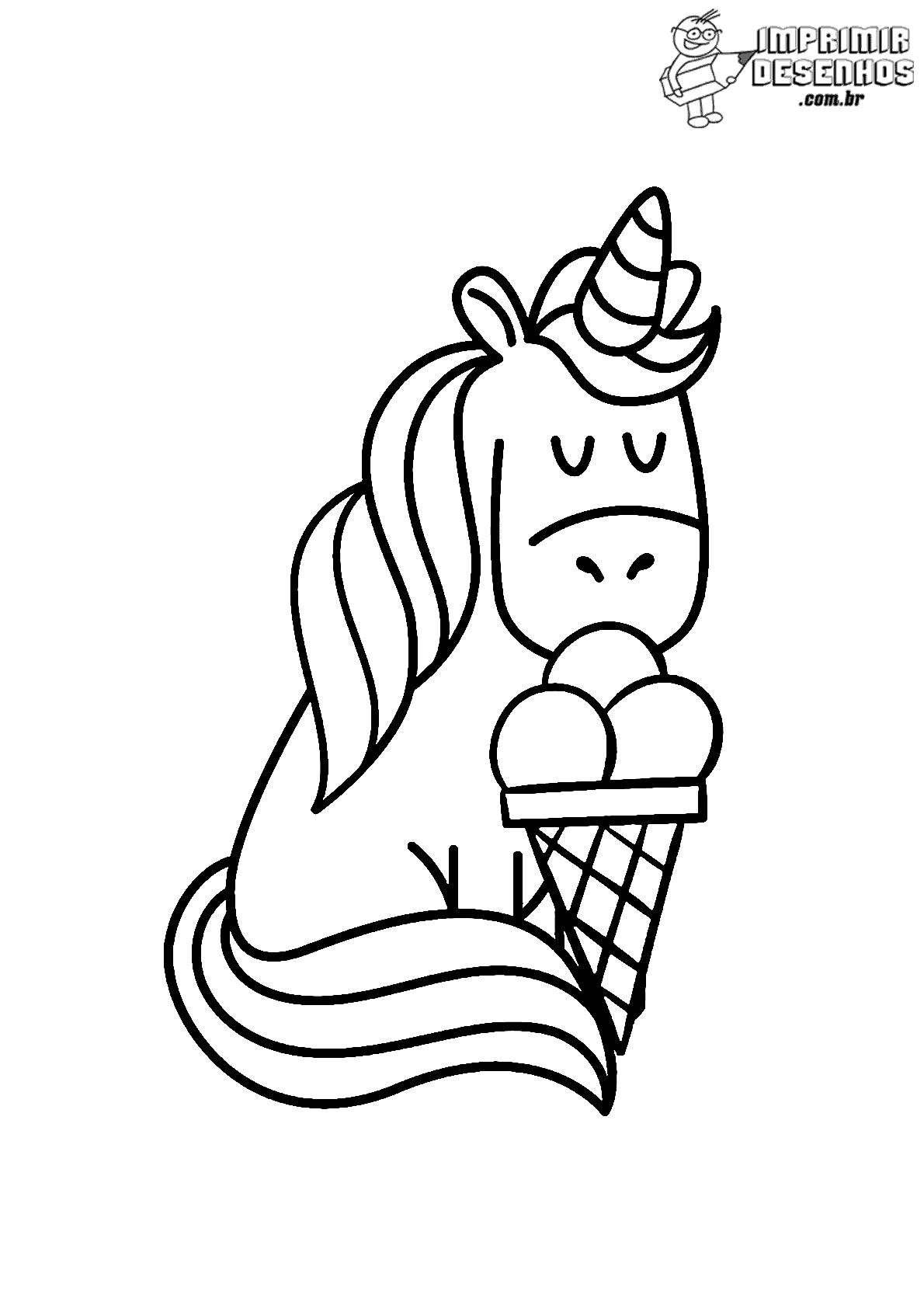 desenho de unicórnio de sorvete para colorir 13345671 Vetor no Vecteezy