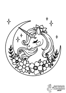 Unicórnio estrelado para colorir