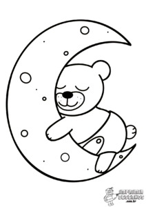 Ursinho dorminhoco para colorir
