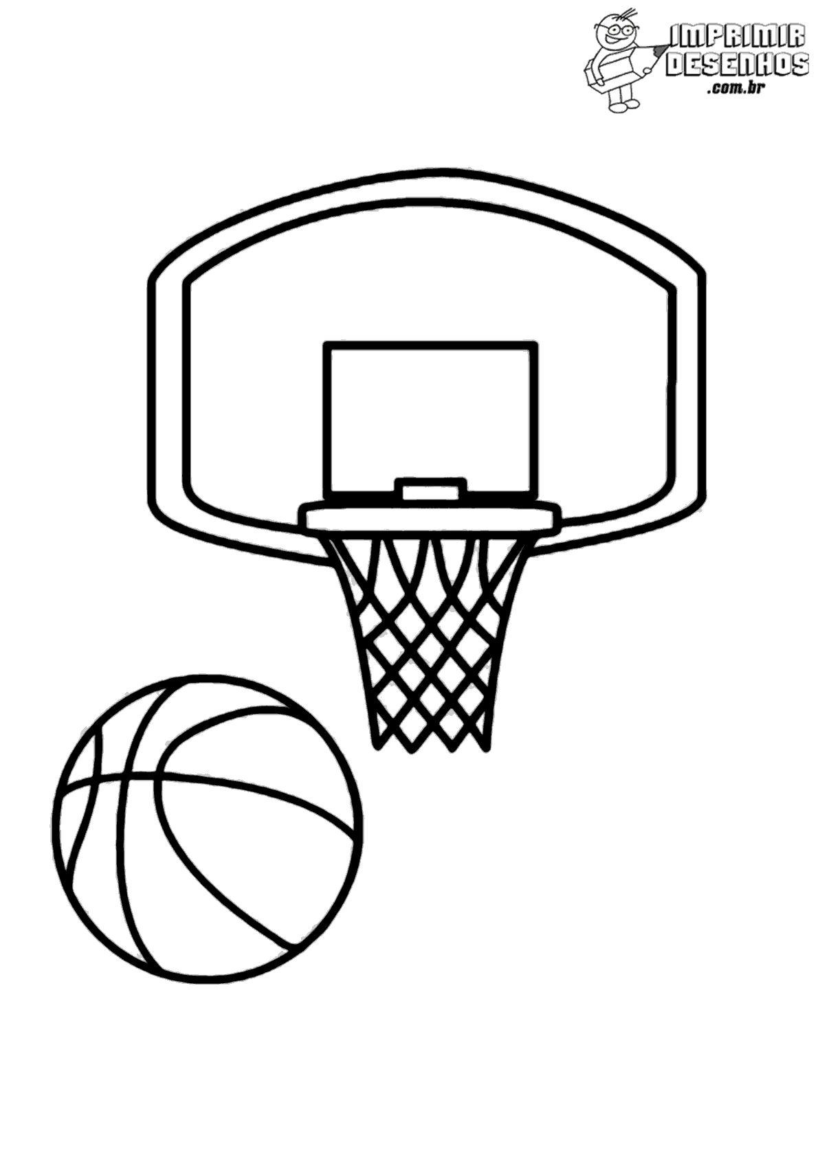 Bola de basquete para colorir - Imprimir Desenhos