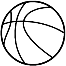 Bola para colorir basquete tracada