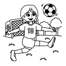 Bola para colorir menina jogando bola