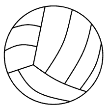 Bola para colorir volley detalhada