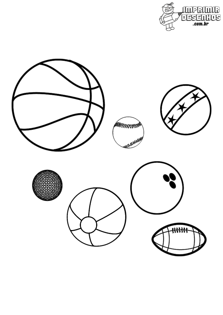 Bolas variadas para colorir - Imprimir Desenhos