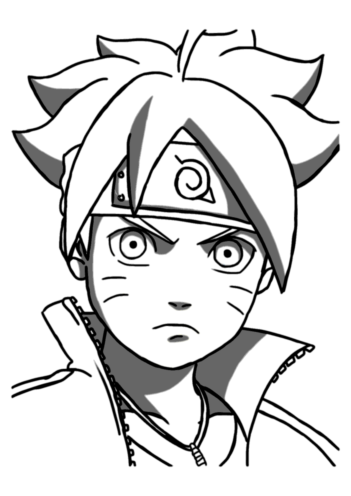 Boruto com espada para colorir