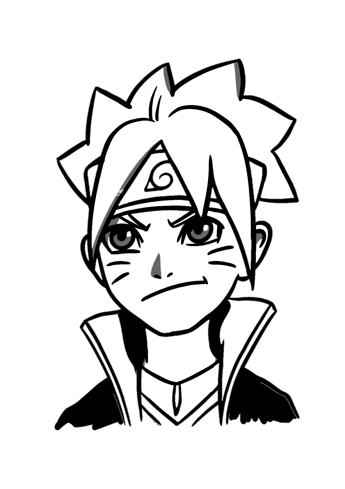 Boruto perfil para desenhar - Imprimir Desenhos