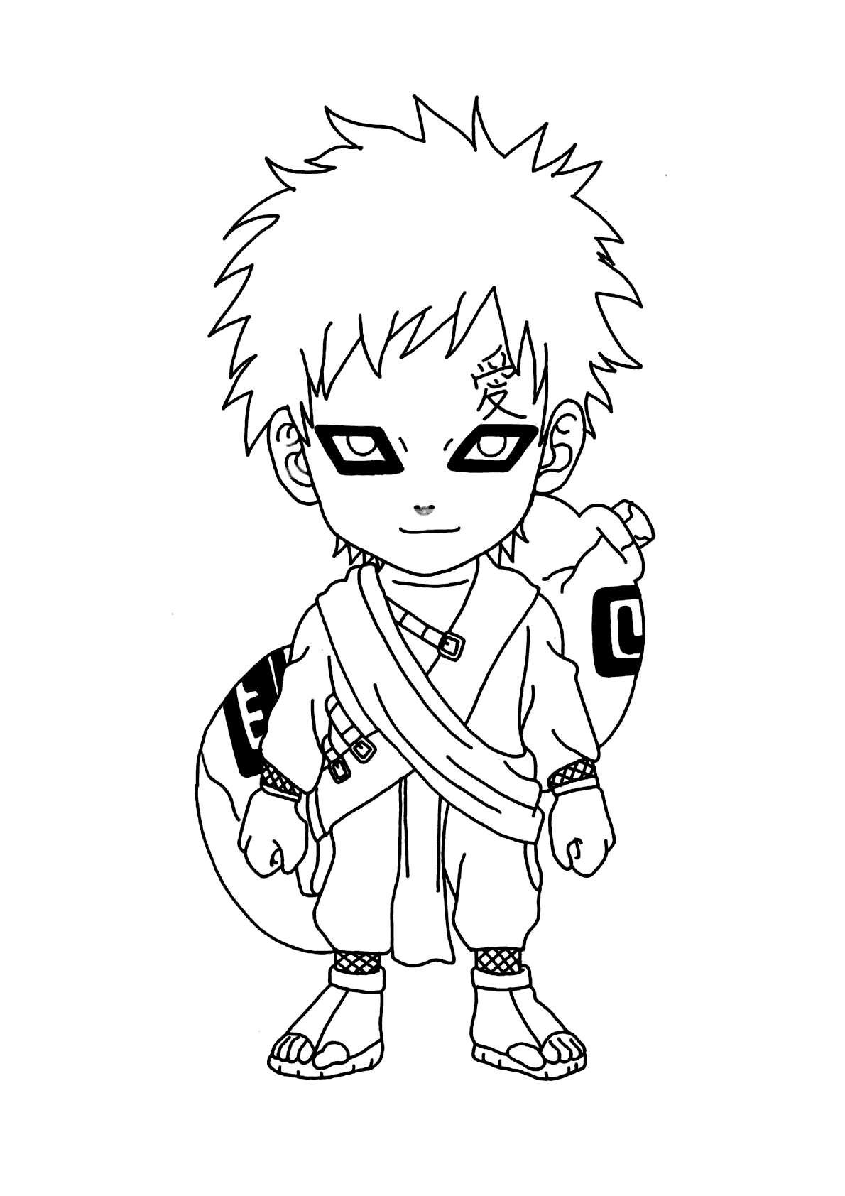 Desenho de Gaara de Naruto para colorir