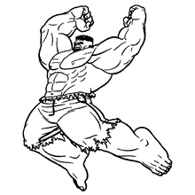 Hulk para colorir pulando
