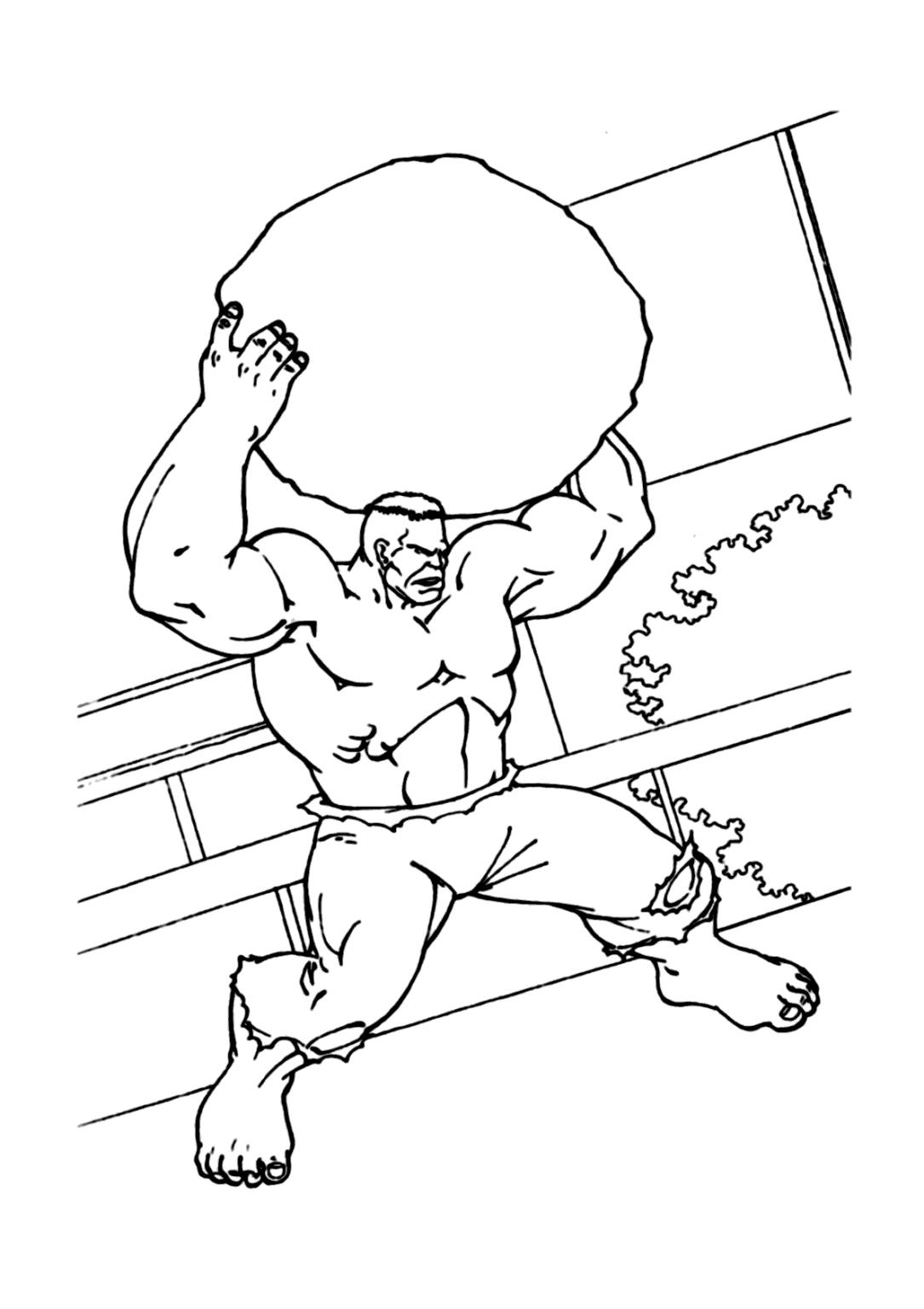 Hulk Segurando Pedra Para Colorir Imprimir Desenhos