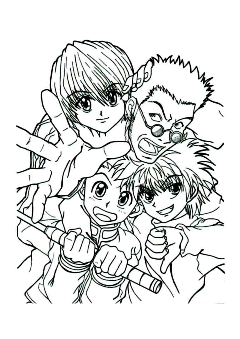 Hunter x hunter amigos para colorir - Imprimir Desenhos