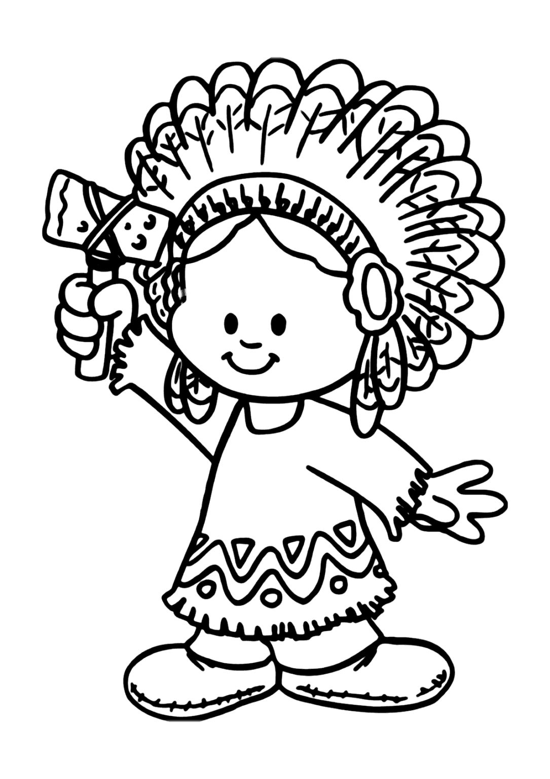 Índio construtor para colorir - Imprimir Desenhos