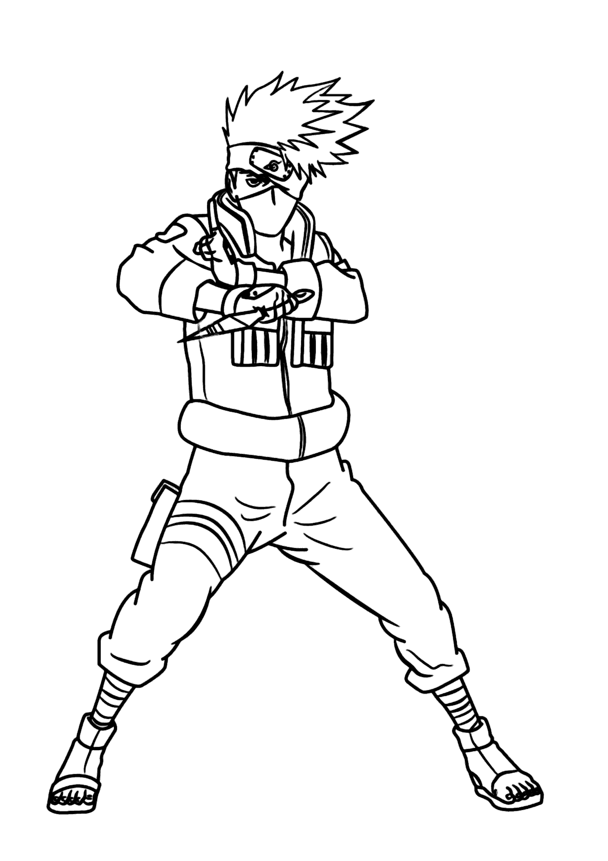 desenho para colorir do kakashi