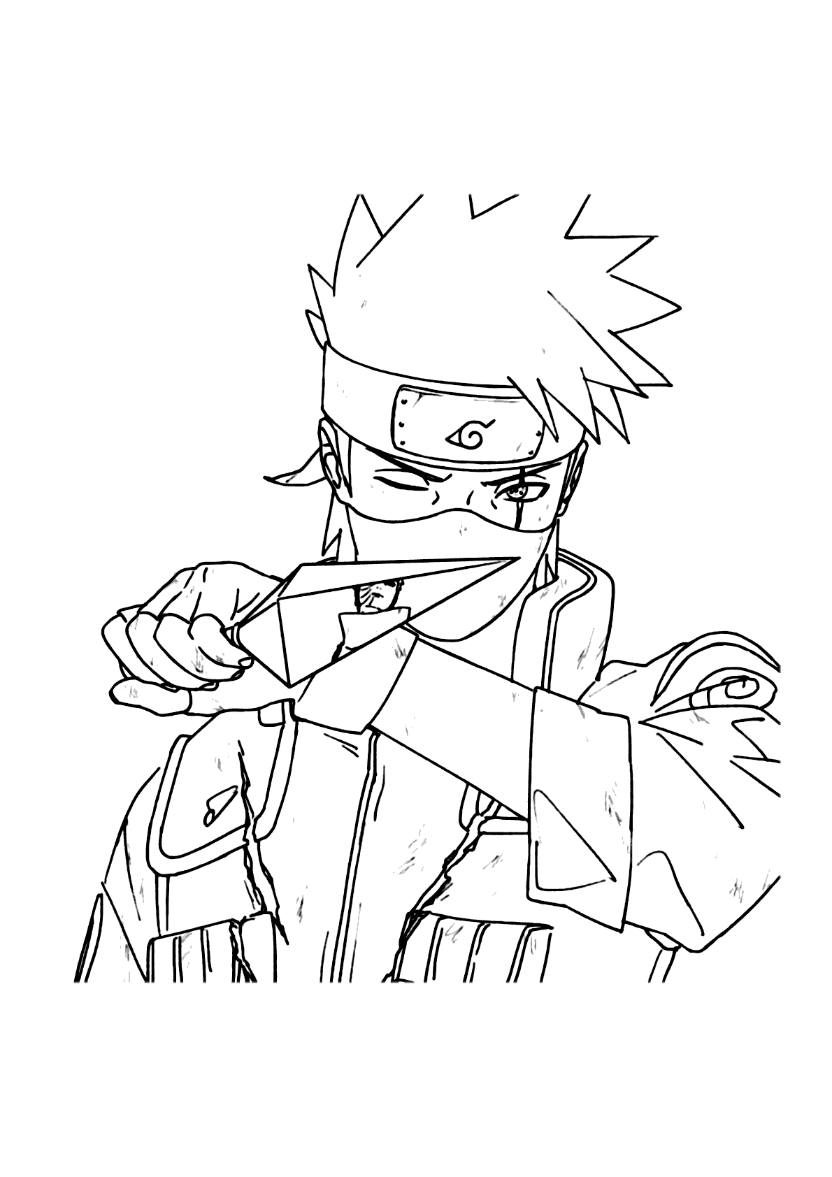 foto do kakashi para colorir