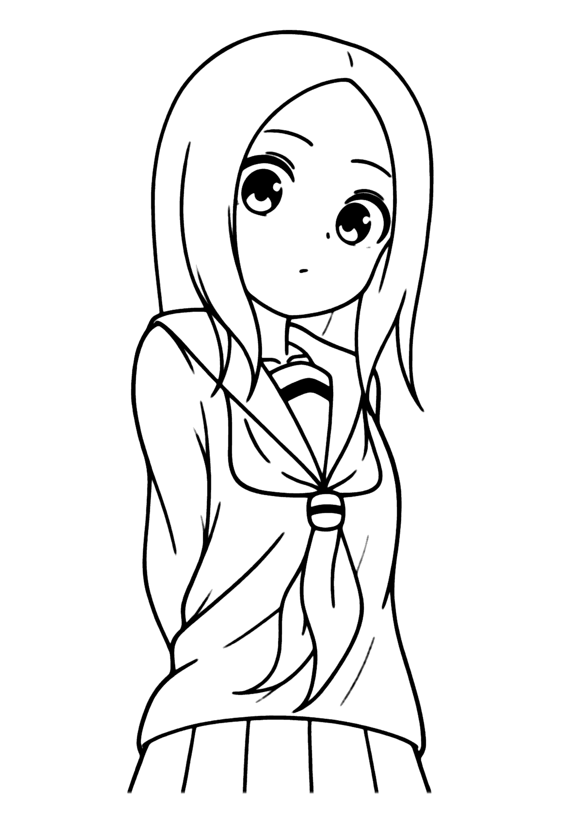 Menina de anime fofa para colorir - Imprimir Desenhos