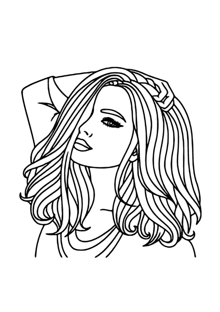 Mulher bonita para colorir - Imprimir Desenhos
