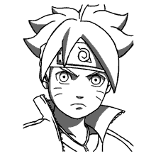Naruto retrato do rosto para colorir - Imprimir Desenhos