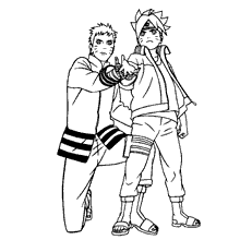 Naruto para colorir pai e filho
