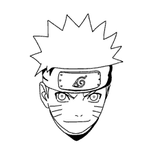 Naruto para colorir rosto