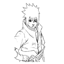 Naruto para colorir sasuke adulto bravo