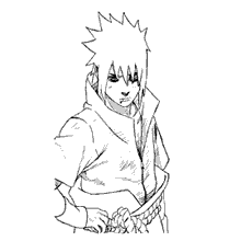 Sasuke parado para colorir - Imprimir Desenhos