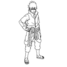 Luta entre o pequeno Sasuke e Naruto para colorir