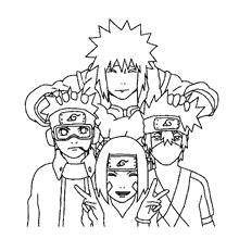 Naruto para colorir time minato