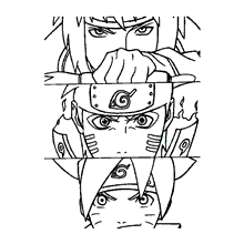 Naruto para colorir trio principal